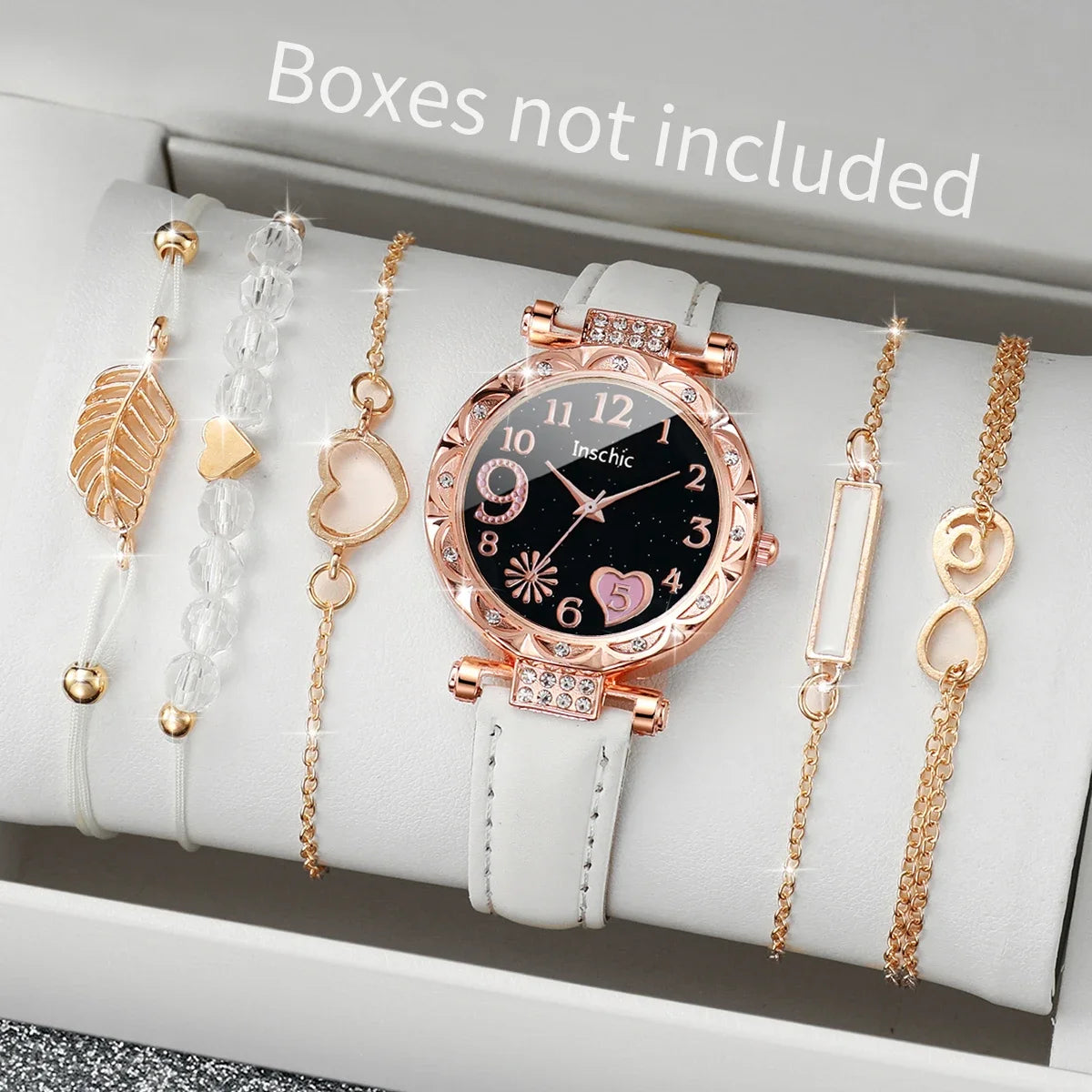 Heart watch and leaf bracelet set - view 9