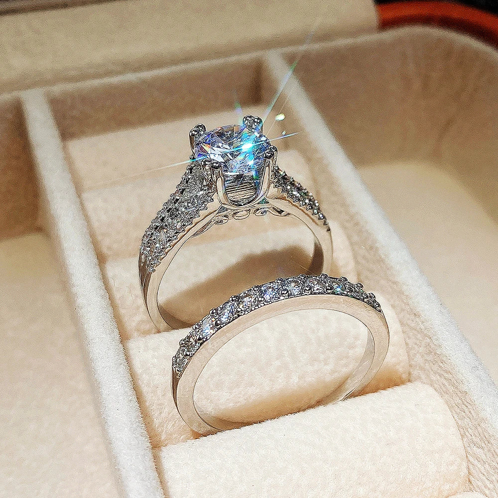 Alternate view: Women's square zirconia ring