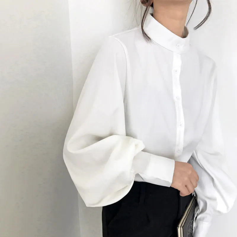 Women's white modern office blouse
