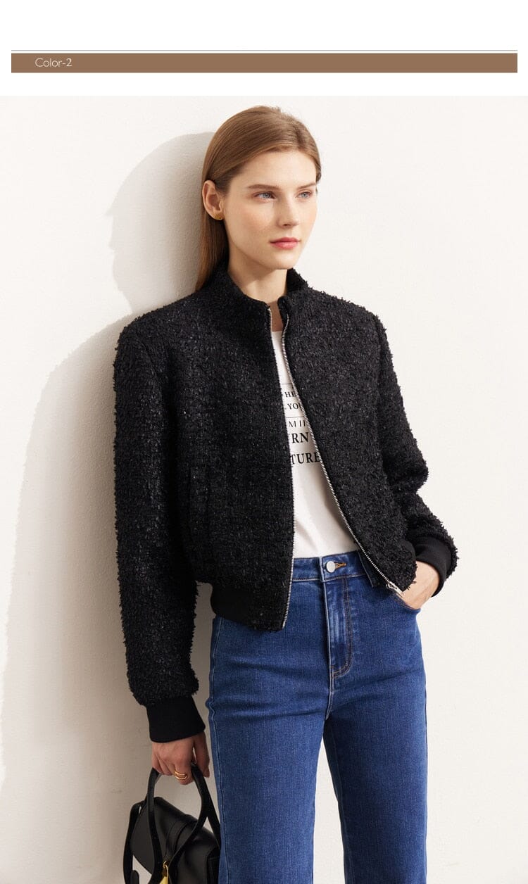Alternate view: Women's tweed zipper jacket