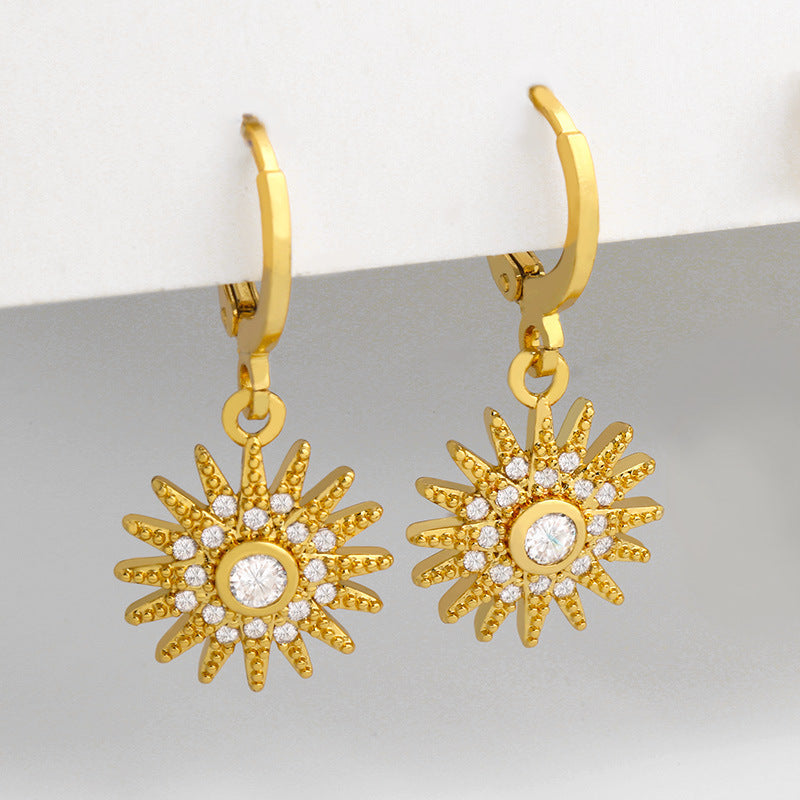 Alternate view: Women's sunflower earrings