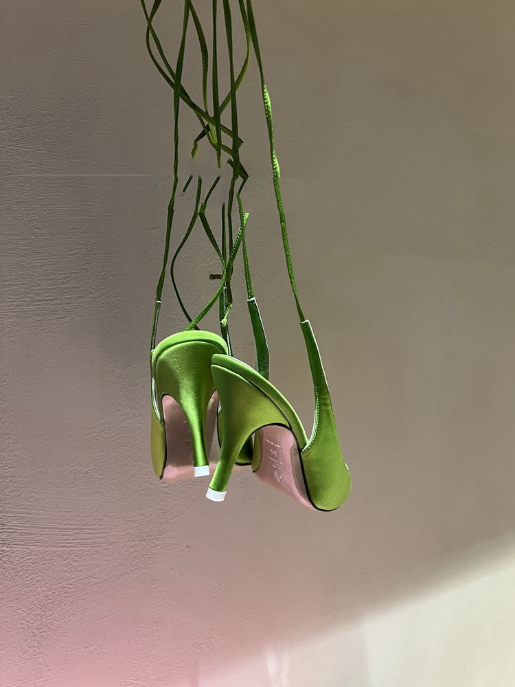 Women's green ankle strap sandals