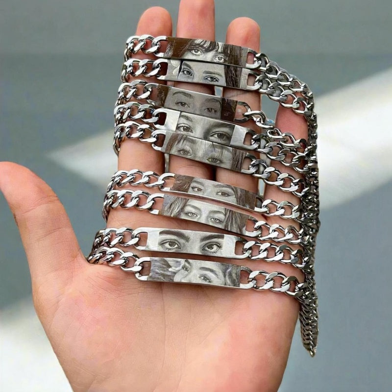 Alternate view: Unisex engraved bracelet