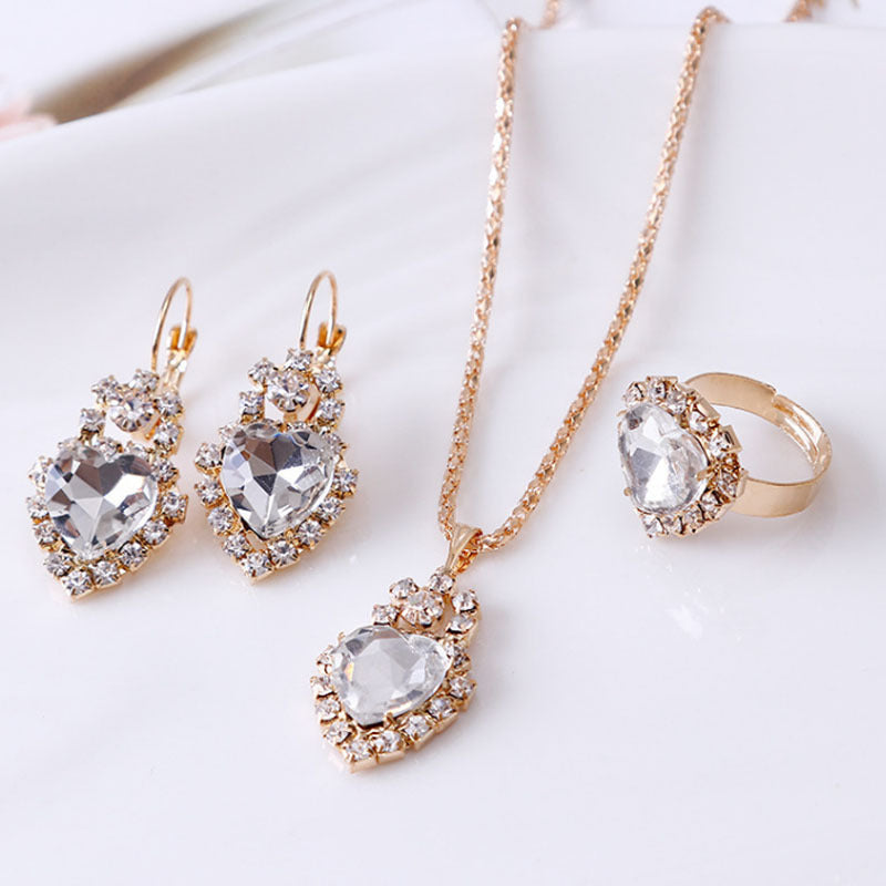 Women's necklace earrings & ring