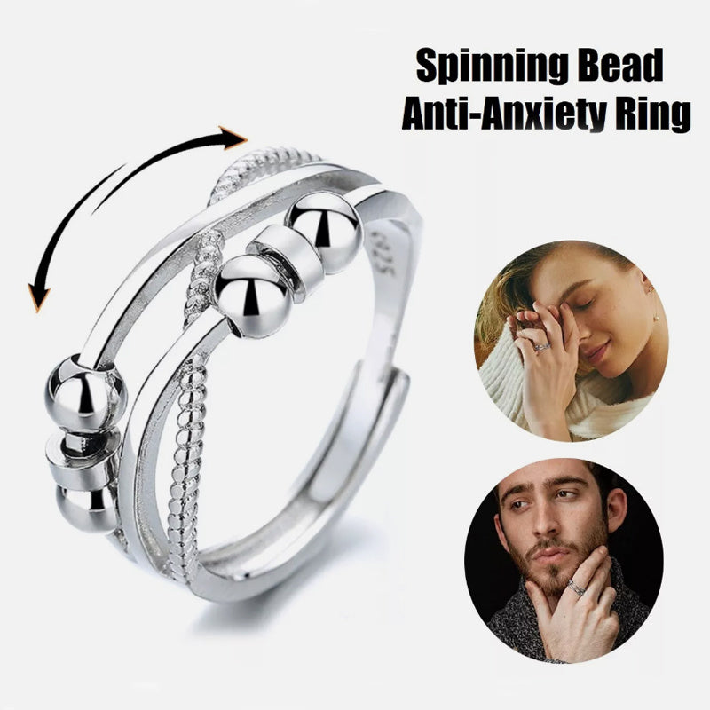 Women's rotatable anxiety ring