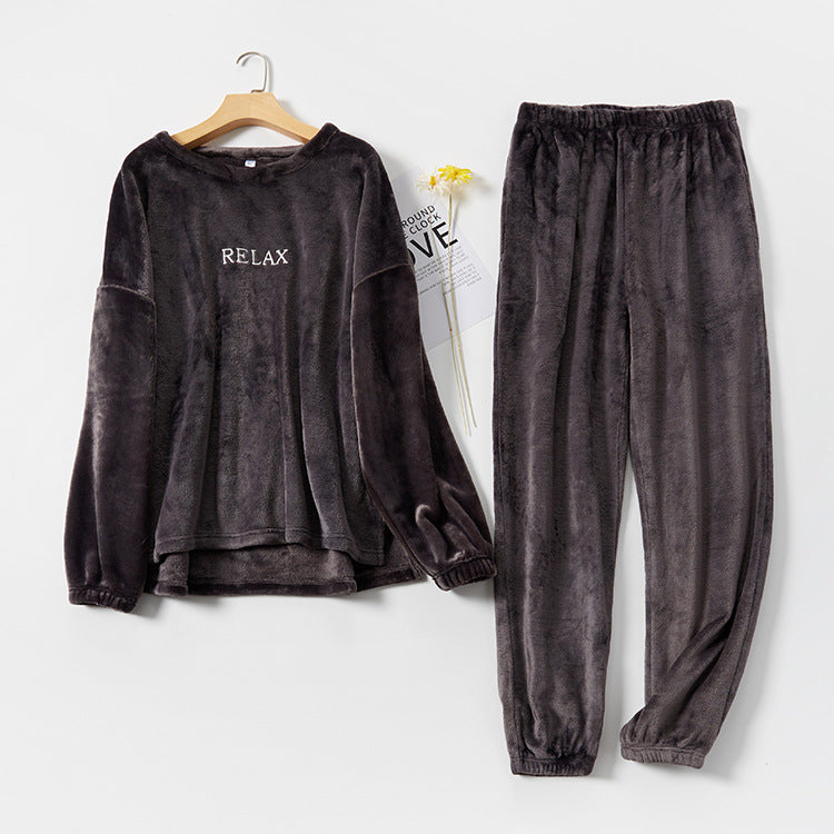 Unisex dark grey flannel pajama set