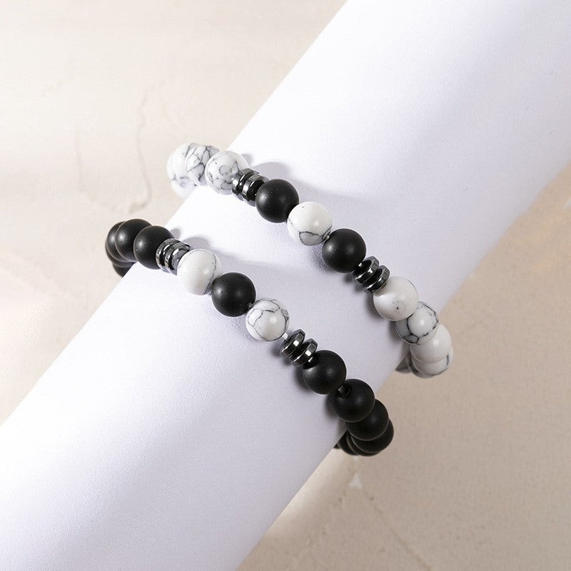 Unisex volcanic rock bracelet set