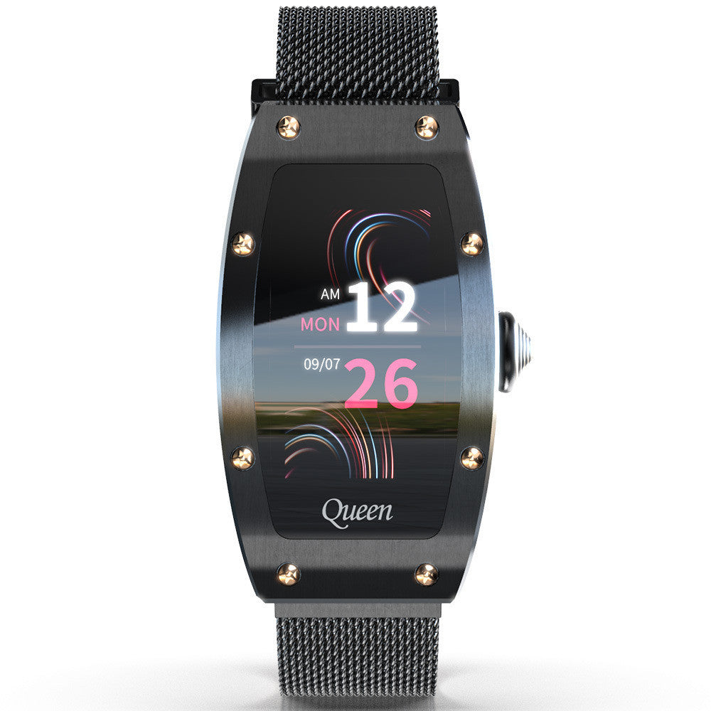 Women's piano black smart watch
