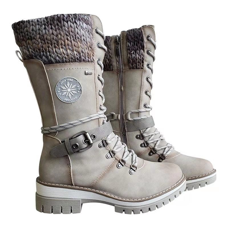 Women's white heel boots