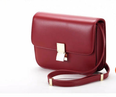Women's red leather bag