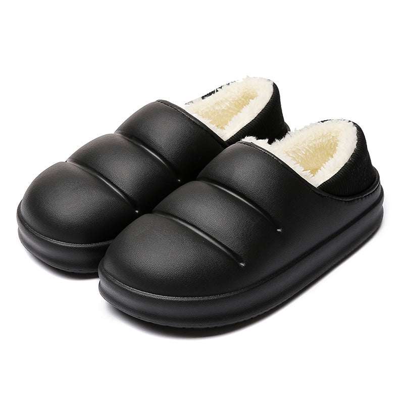 Unisex black waterproof slippers