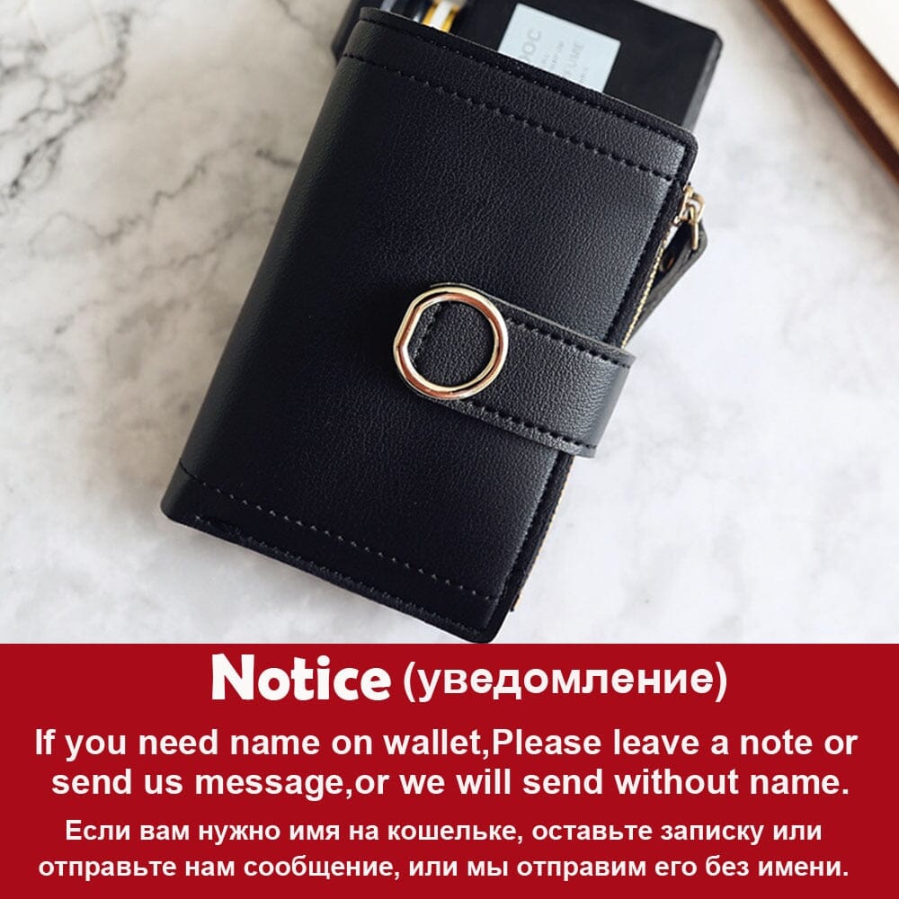 Unisex black name miniature wallets