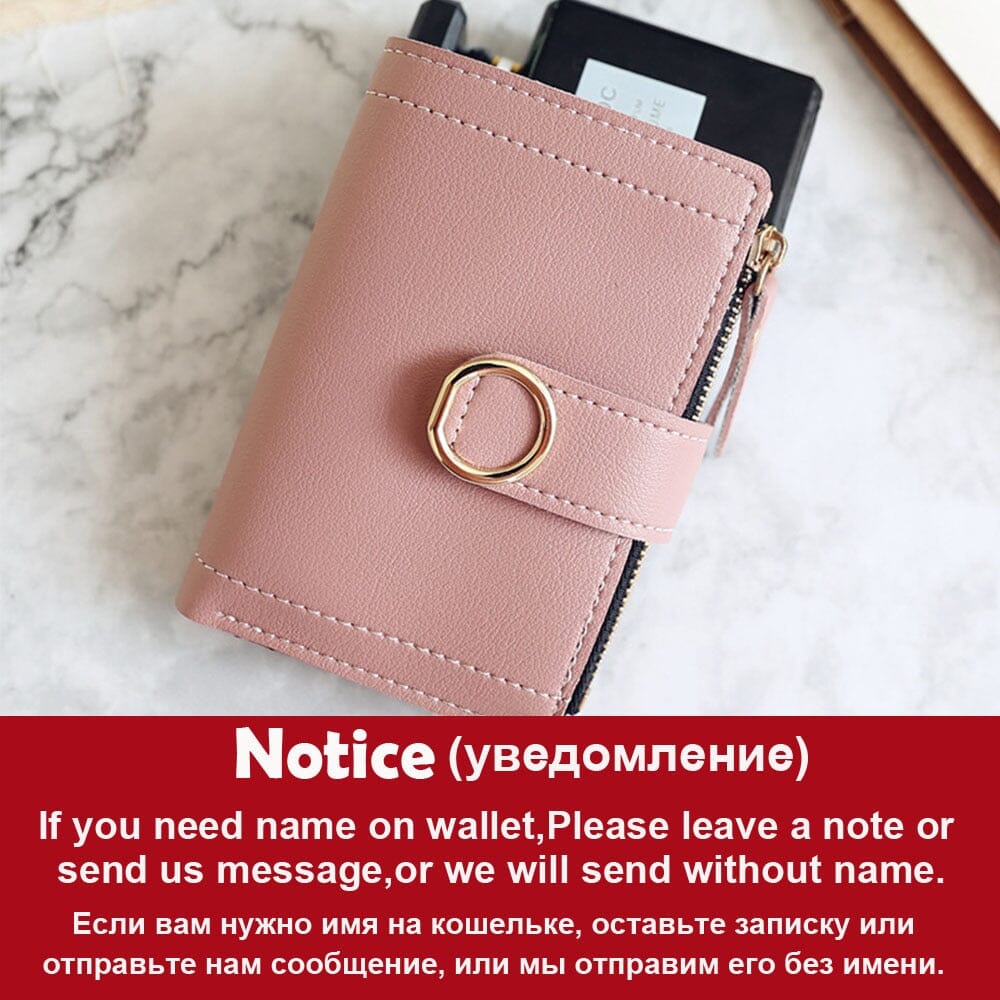 Unisex dark pink name miniature wallets