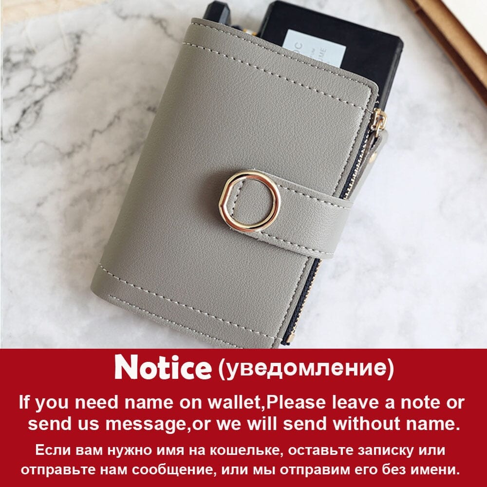 Unisex gray name miniature wallets