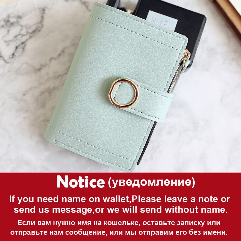 Unisex light green name miniature wallets