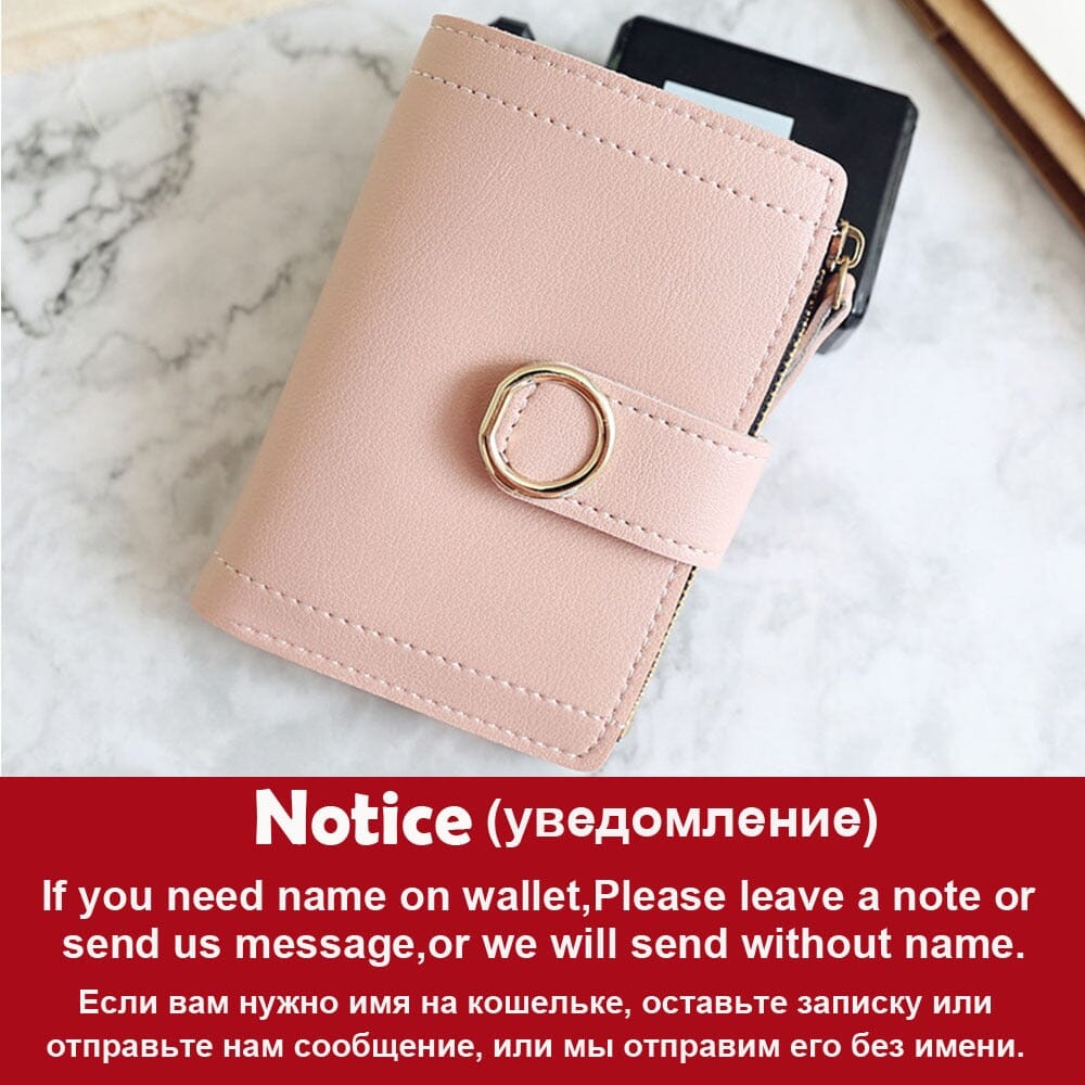 Unisex pink name miniature wallets