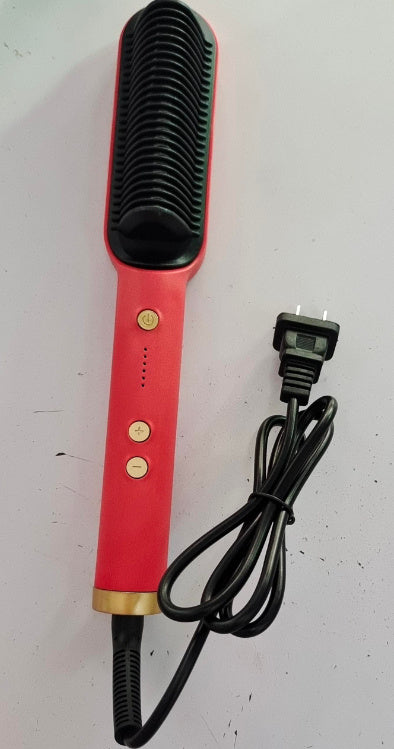 Unisex red 2 in 1 hair straightener comb