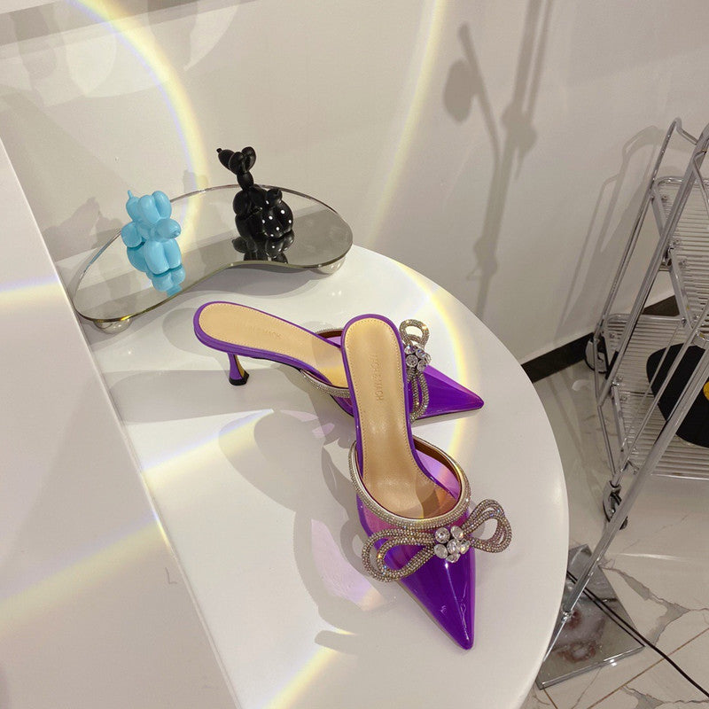 Women's purple sparkle party heels