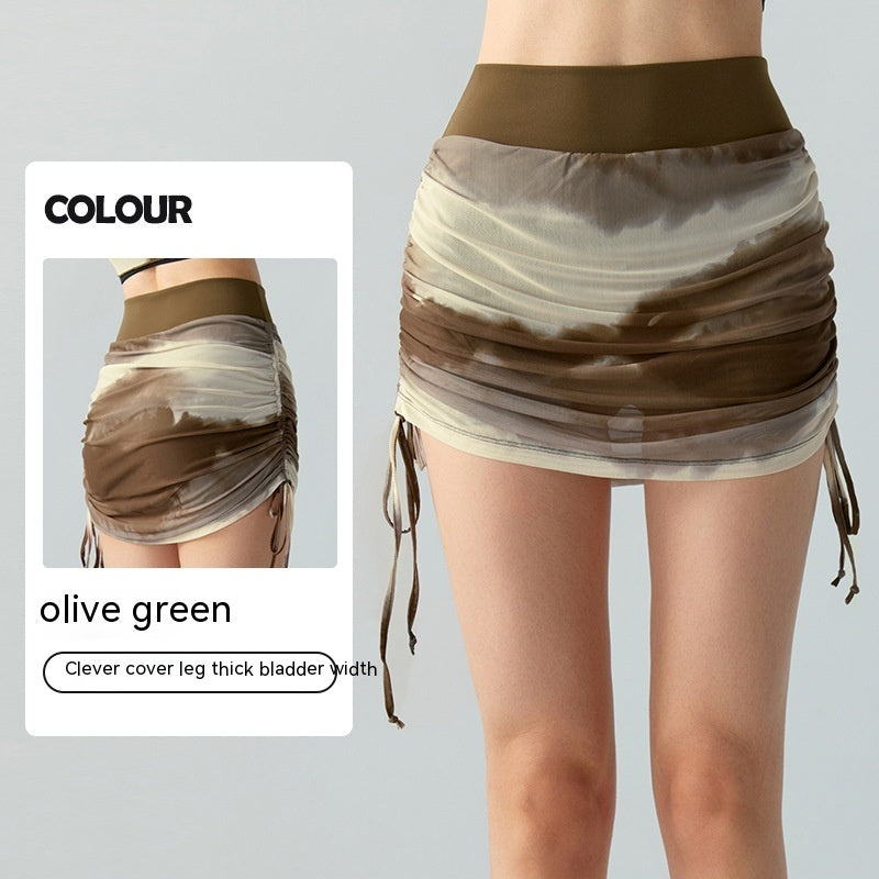 Women's olive green skirts polyester