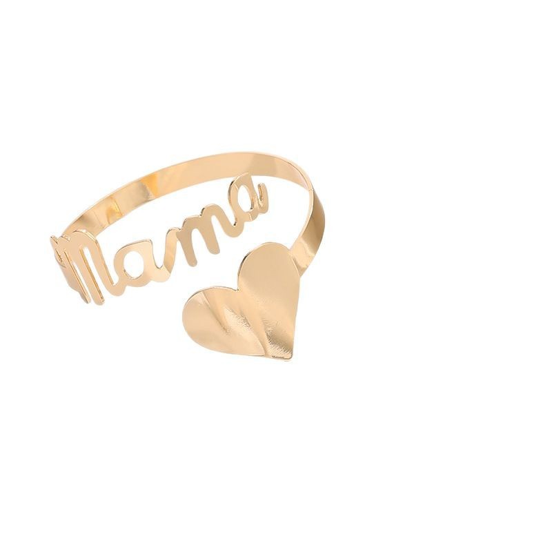 Alternate view: Women's mama letter bracelet & ring set