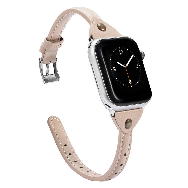 Unisex tnail belt apricot high end leather watch