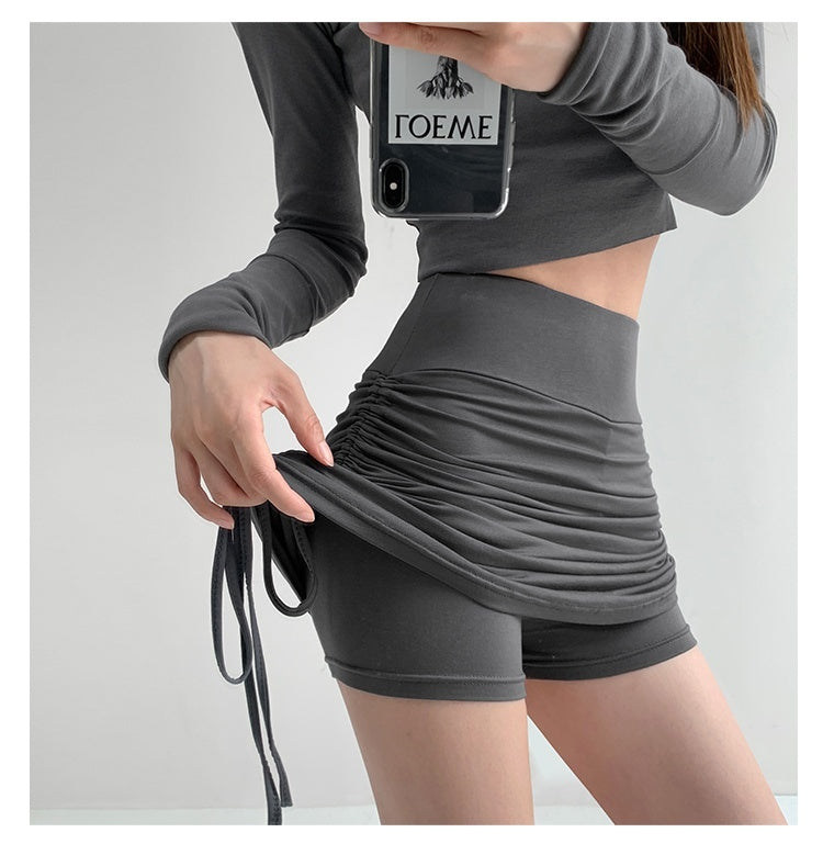 Women's grey skirts tight dancing fitness short