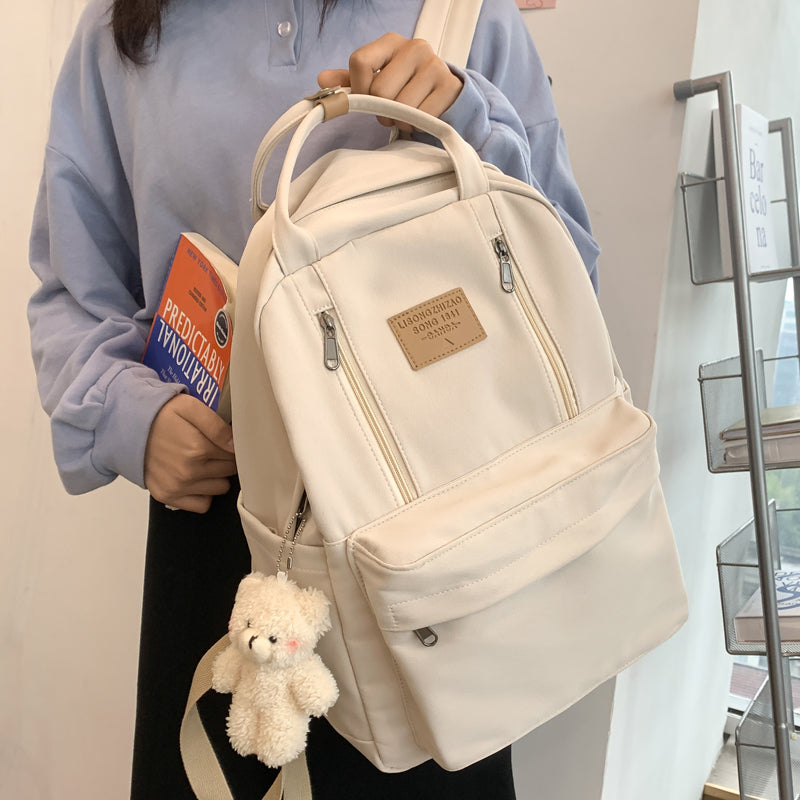 Unisex double zipper backpack
