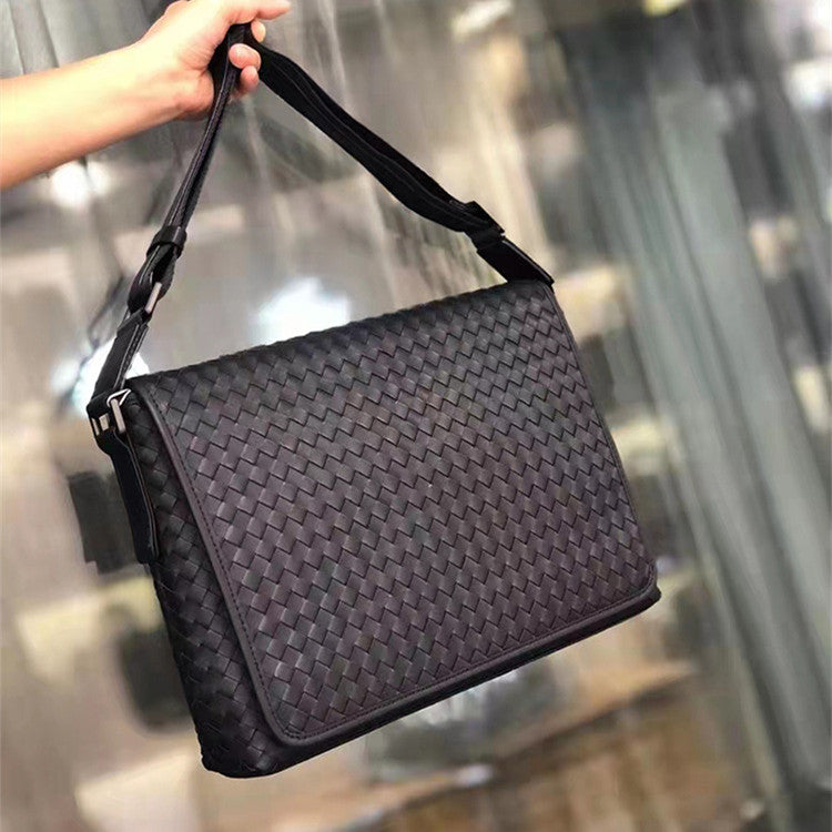 Alternate view: Men's woven leather bag
