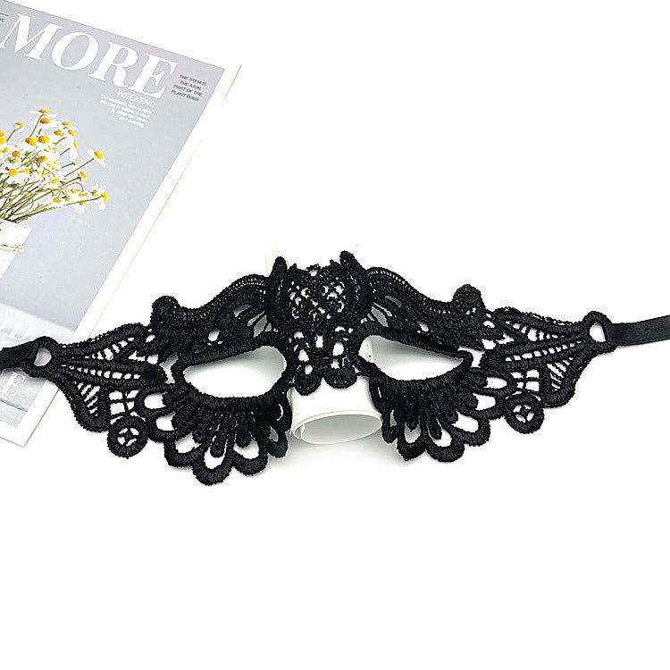 Women's black lace mask