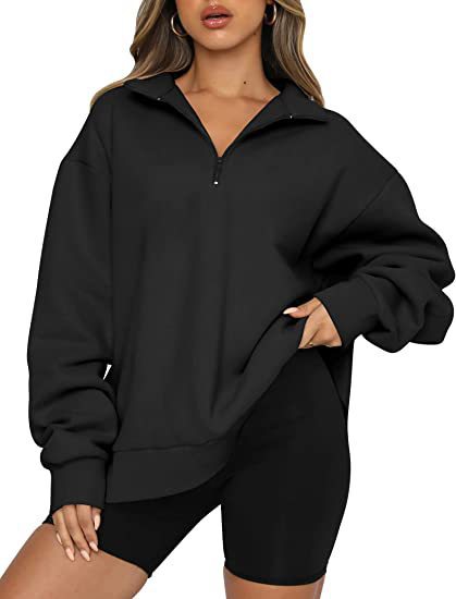 Women's black zip sweatshirt