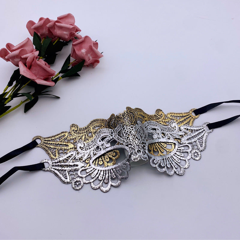 Women's golden lace mask