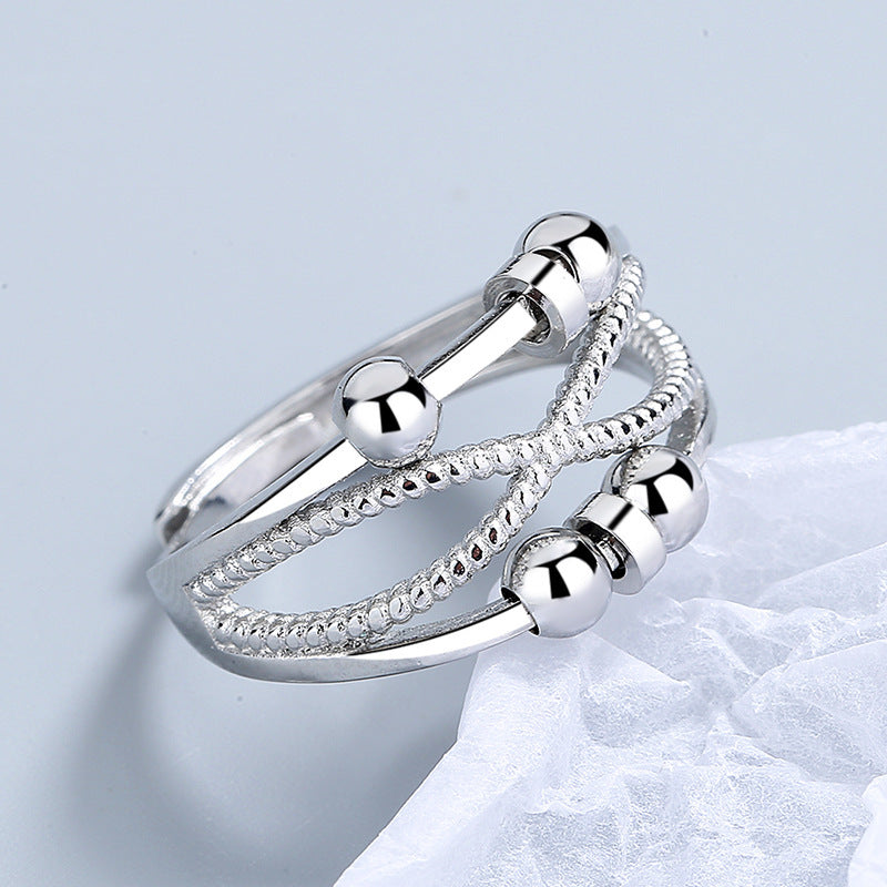 Women's rotatable anxiety ring