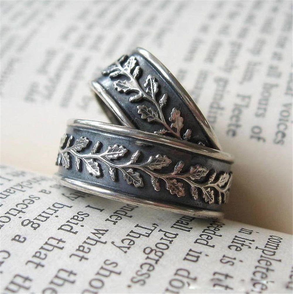 Alternate view: Unisex retro leaf ring