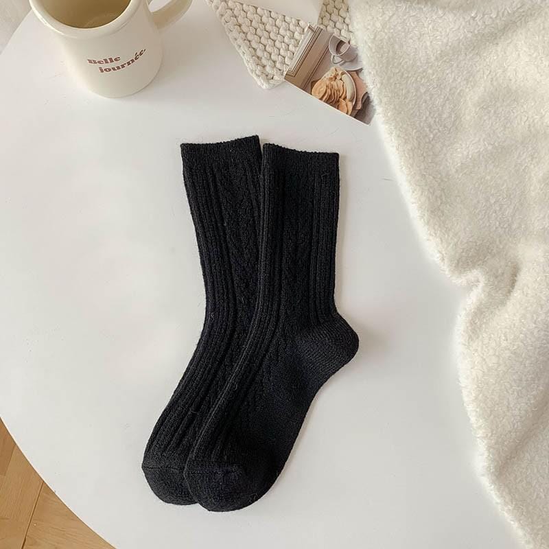 Women's black cashmere wool socks