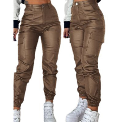 Alternate view: Women's PU pencil trousers