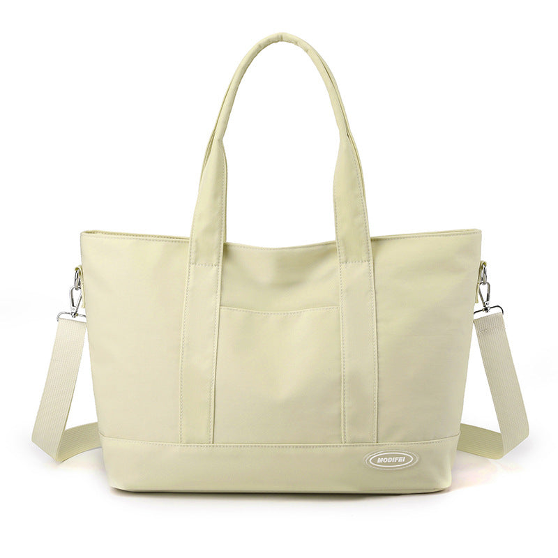 Women's beige large tote bag