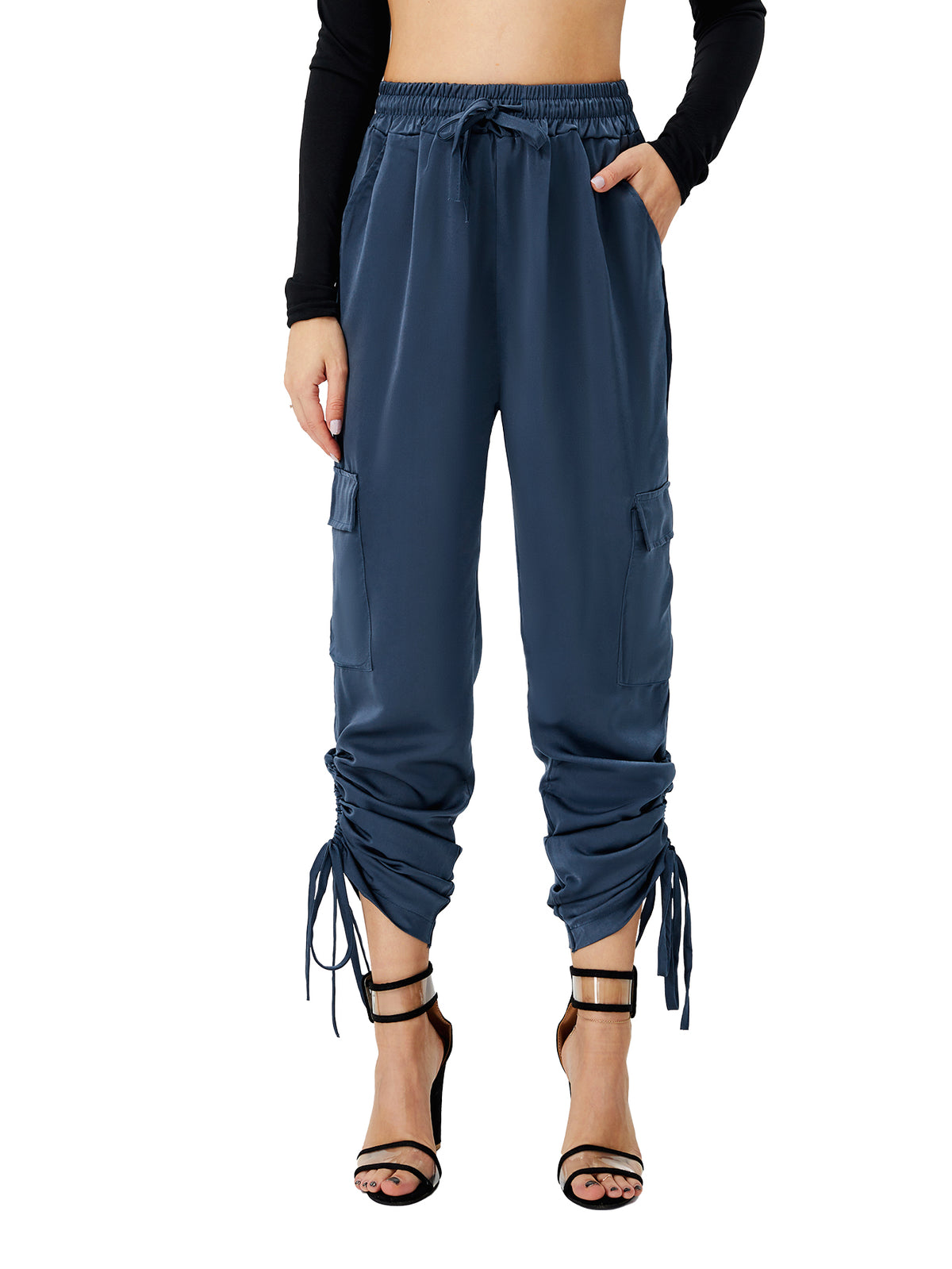 Women's satin jogger pants