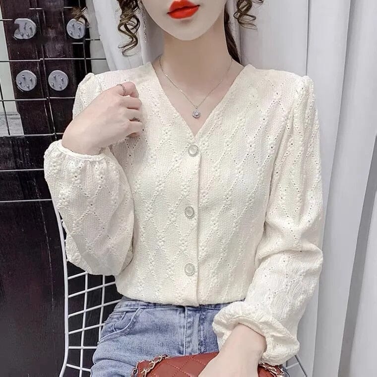 Women's apricot loose casual blouse
