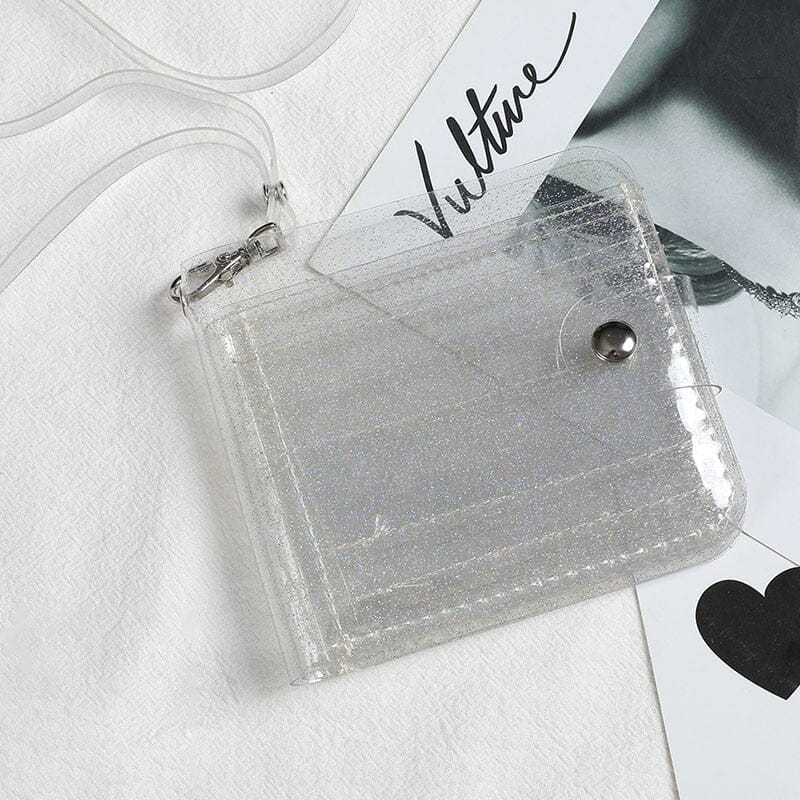 Unisex clear coin purse & card holder