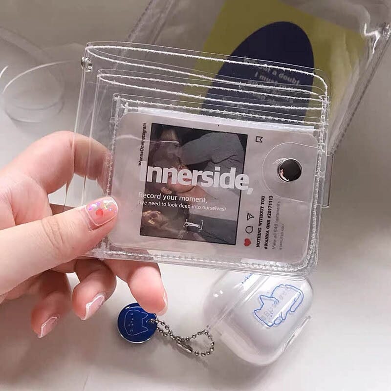 Unisex clear coin purse & card holder