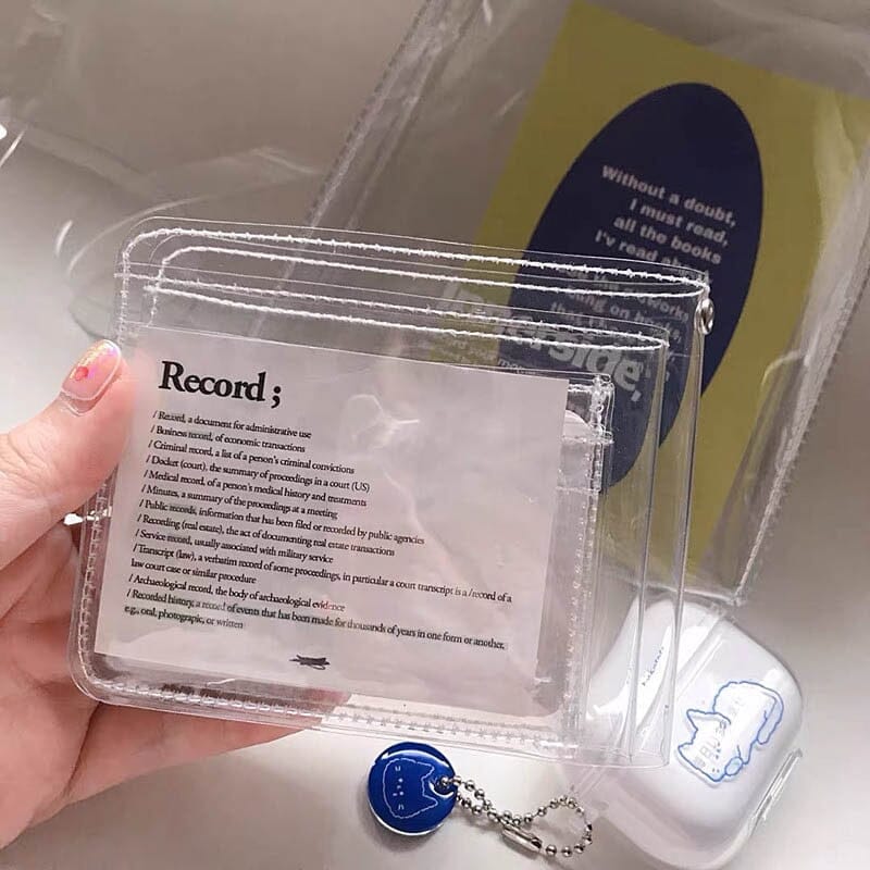 Unisex clear coin purse & card holder