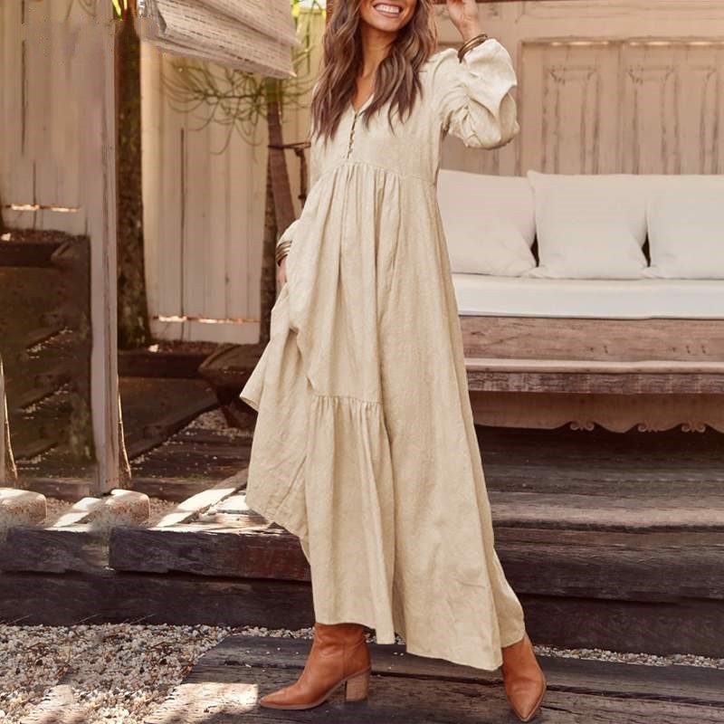 Women's apricot swing dress