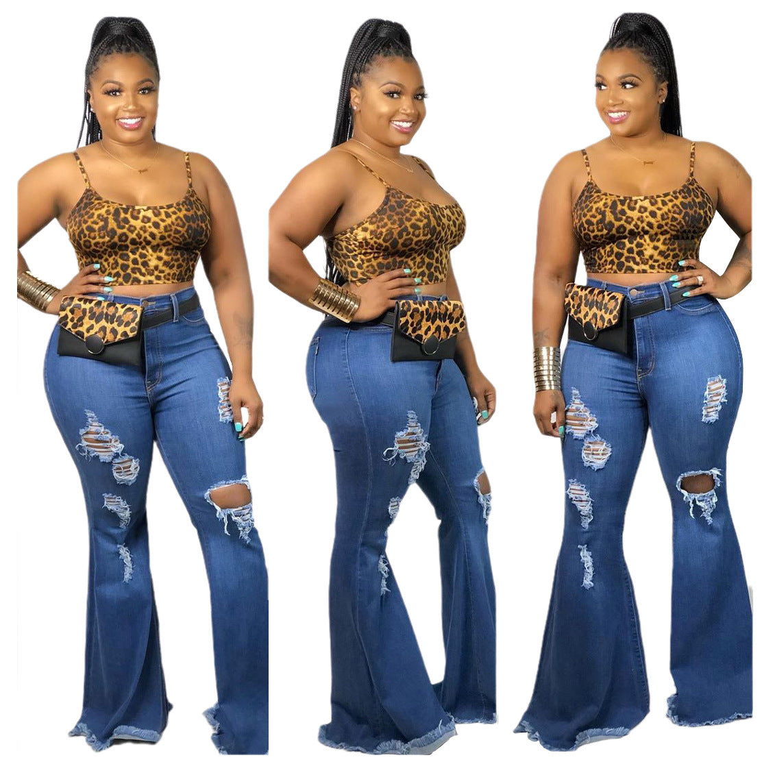 Alternate view: Women's knee ripped jeans