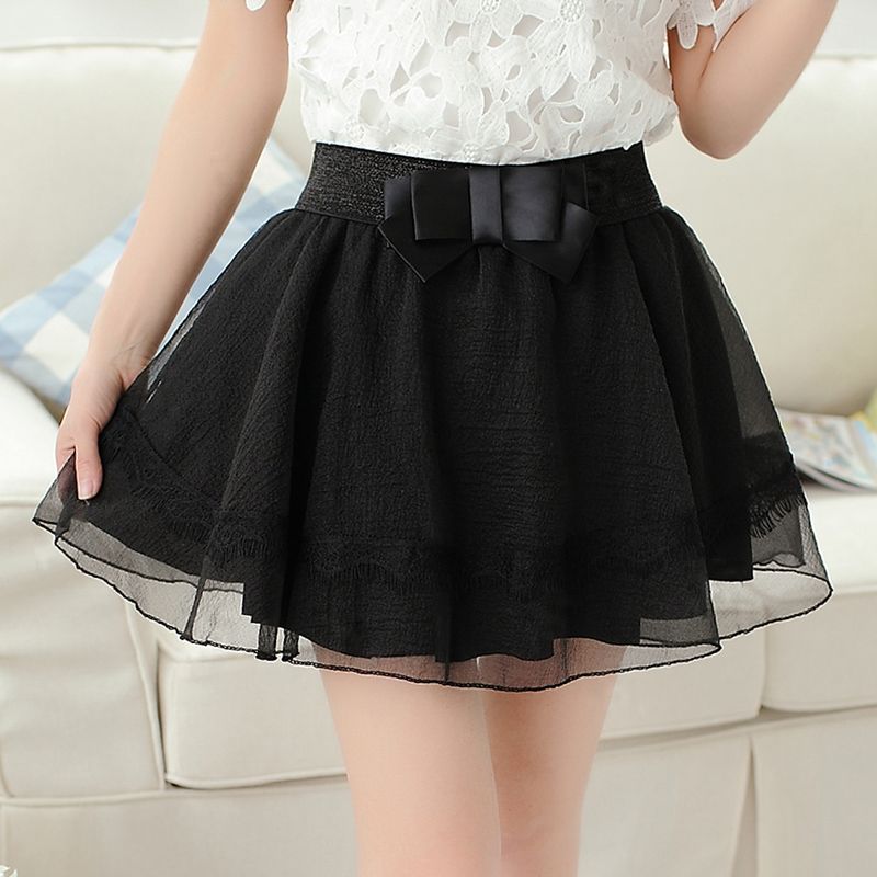 Women's organza short skirtblack skirt