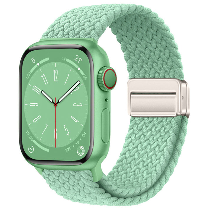 Unisex pistachio color starry button woven loop watch band