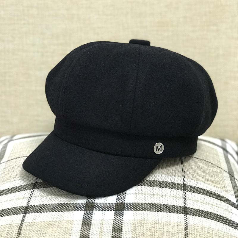 Women's woolen octagonal hat