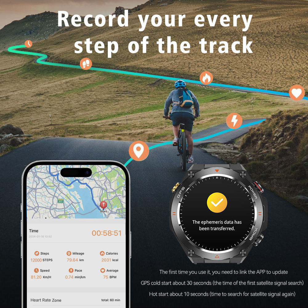 GPS smart watch with altimeter, barometer and compass - view 3