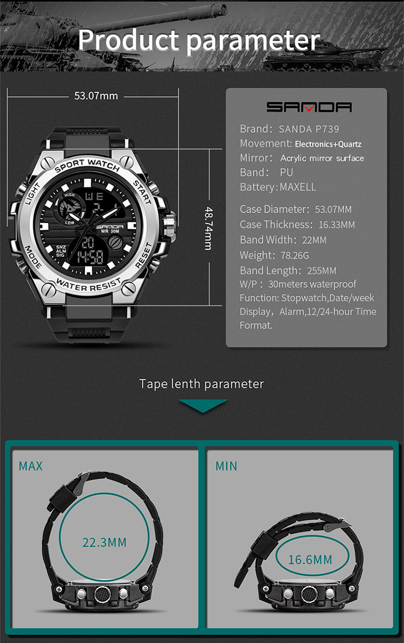 Alternate view: Unisex multifunction watch