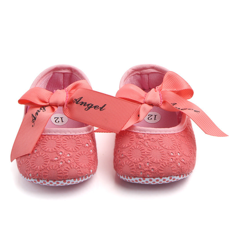 Girls bow princess baby shoes