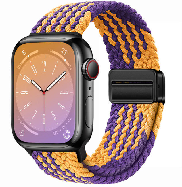 Unisex zpattern purple gold black woven loop watch band